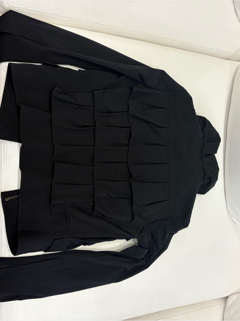 DVF Black Ruffled Zip-Front Jacket - Picture 2 of 2
